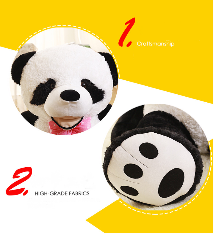  Panda Br XXL Pandabr XXL 2.6m Teddy Schwarz Weiss Schleife Tedi XXXL Geschenk Kind Kinder Frau Freundin Spielzeuge & Basteln 2