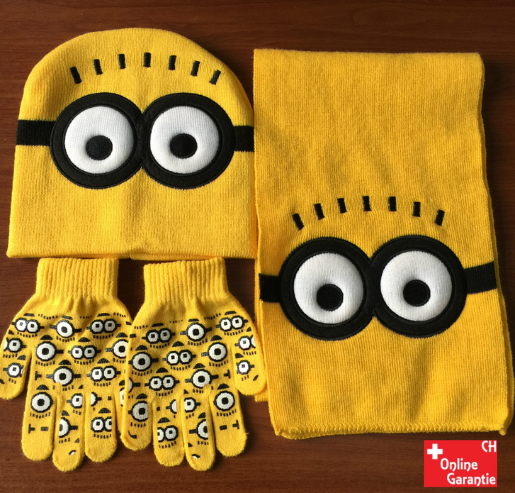 Minions Minion Winter Cap Mütze Kappe Wintermütze Beanie & Schal und Handschuhe Fan Winter Set für Kind Kinder Minions Minion Winter Cap Mütze Kappe Wintermütze Beanie & Schal und Handschuhe Fan Winter Set für Kind Kinder Baby & Kind