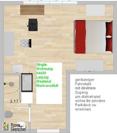 1 Zimmer Apartment Whg 04420 Leipzig West Immobilien 3