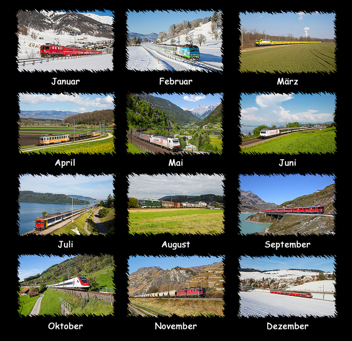 Schweizer Eisenbahnkalender 2 Schweizer Eisenbahnkalender Foto & Video 2