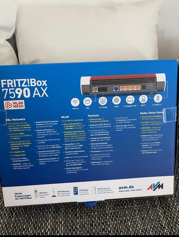 AVM FRITZ!Box 7590 AX v2 High-End WLAN AC + N Router (VDSL-ADSL, DECT-Basis) Computer & Zubehr 3