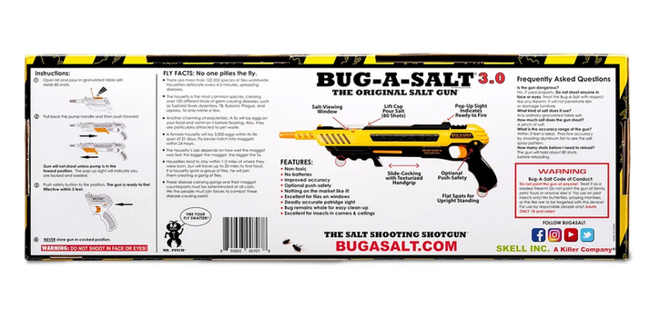 BUG-A-SALT 3.0 Anti Fliegen Gewehr Salz Gewehr Fliegengewehr Salzgewehr Sommer Fliegenklatsche USA Garten & Handwerk 4