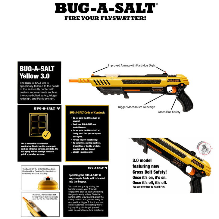 Bug-A-Salt 3.0 Bug a Salt Flinte Fliegen Jagd Fliegenkiller Salz Gewehr Schrotflinte Salzgewehr Luftdruckgewehr gegen Insekten Fliegenklatsche Sport & Outdoor 2