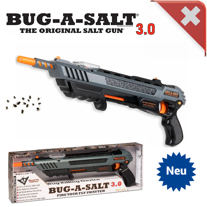 Bug-A-Salt 3.0 Salz Gewehr Pistole gegen Fliegen Mücken Sommer Salzgewehr Fliegenklatsche / Neu BLACK FLY EDITION Bug-A-Salt 3.0 Salz Gewehr Pistole gegen Fliegen Mücken Sommer Salzgewehr Fliegenklatsche / Neu BLACK FLY EDITION Sport & Outdoor