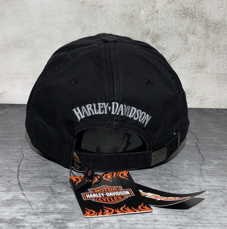 Harley-Davidson Cap Harley Kappe Mtze Biker Skull HD Fan Schwarz Kleidung & Accessoires 3