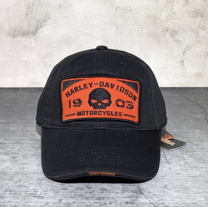 Harley Harley-Davidson Cap Harley Kappe Mtze Biker Skull HD Fan Schwarz Sport & Outdoor