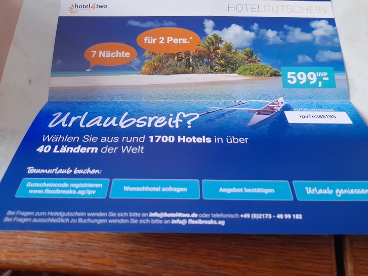 Hotelgutschein zu verkaufen Tickets & Gutscheine