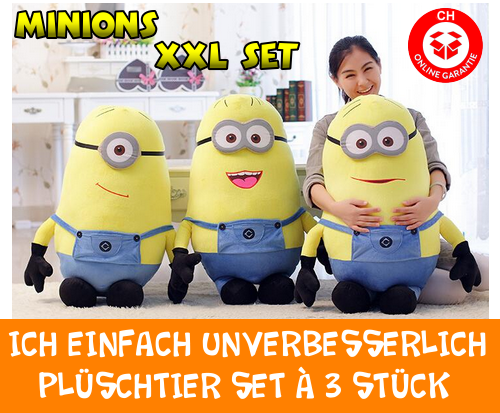 Ich Einfach Unverbesserlich Minion Minions Plüschfigur Plüschtier XXL 3er Set Geschenk Film Kino Kult Gelb Ich Einfach Unverbesserlich Minion Minions Plüschfigur Plüschtier XXL 3er Set Geschenk Film Kino Kult Gelb Spielzeuge & Basteln