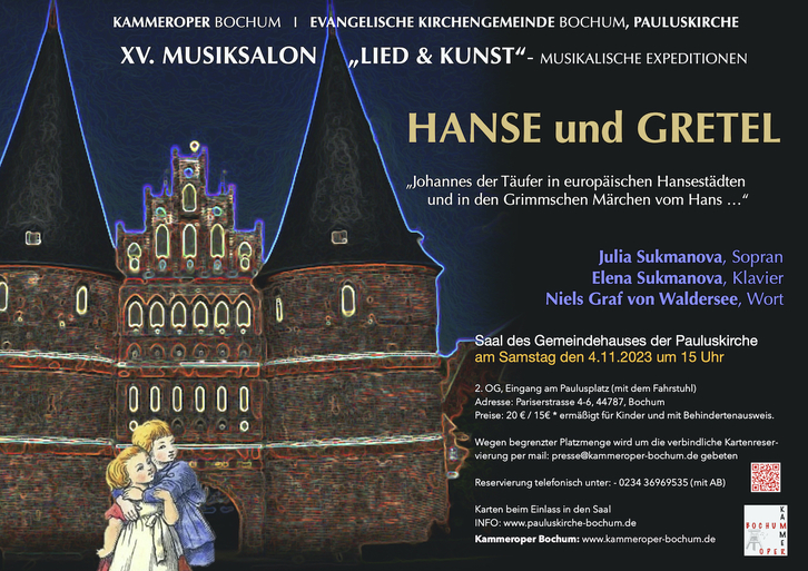 Kammeroper Bochum / 15. Musiksalon Lied und Kunst am 4.11.23 Musik