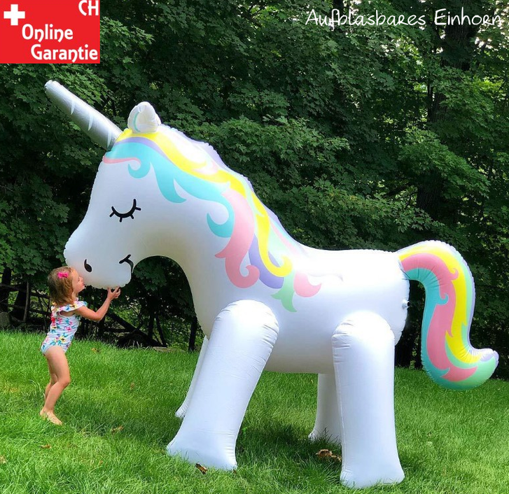 Mega Einhorn Sprinkler Wasser Spielzeug Sommer Garten Kinder Zuhause Pool Badi Wasserspielzeug Unicorn XXL Spielzeuge & Basteln