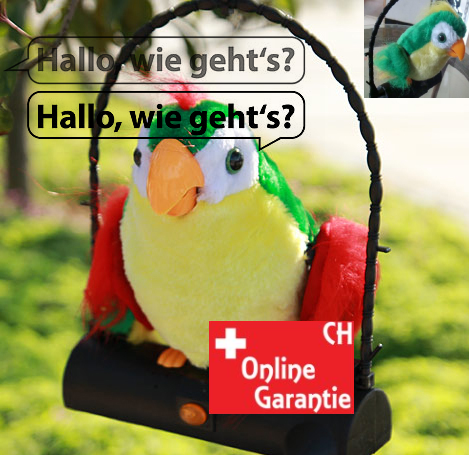 Papagei Plsch Spielzeug mit Soundeffekt Vogel spricht alles nach Plschtier Spass Fun Kinder Spielzeuge & Basteln