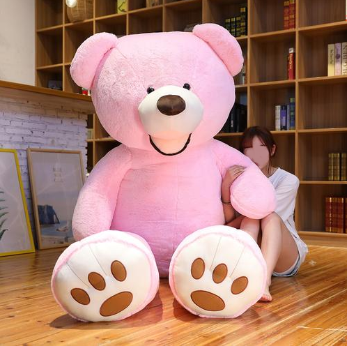 Pink Teddybr Riesen Teddy Kuscheltier XXL Flauschiger Teddy Br Stofftier Plschtier, Plschbr mit Fussspur, Weihnachten Geschenk fr Freundin Mdchen Pink  Spielzeuge & Basteln