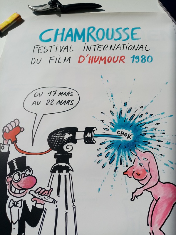 Plakat 1980  Chamrousse Filmfestival  Wolinski Erotik Antiquitaeten 2