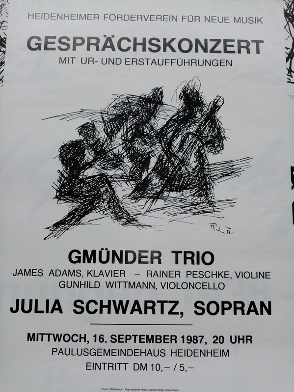 Plakat zeitgenössische Kunst 1987 in Heidenheim Plakat zeitgenössische Kunst 1987 in Heidenheim Sammeln