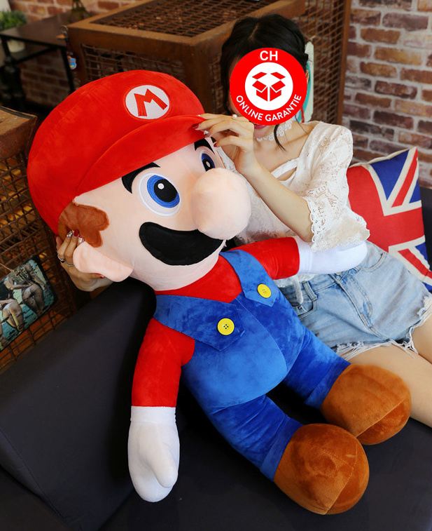 Plsch Mario XXL 100cm 1m Plsch Kuscheltier Stofftier Plschtier Gaming Kult Klempner Videospiel Spiel