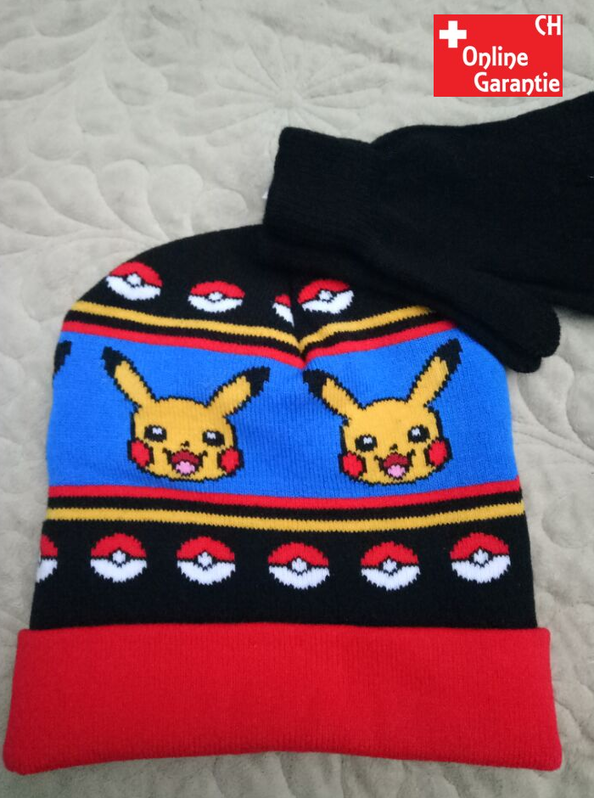 Pokémon Pikachu Winter Mütze Beanie Handschuhe Kinder Pokemon Set Pokémon Pikachu Winter Mütze Beanie Handschuhe Kinder Pokemon Set Baby & Kind