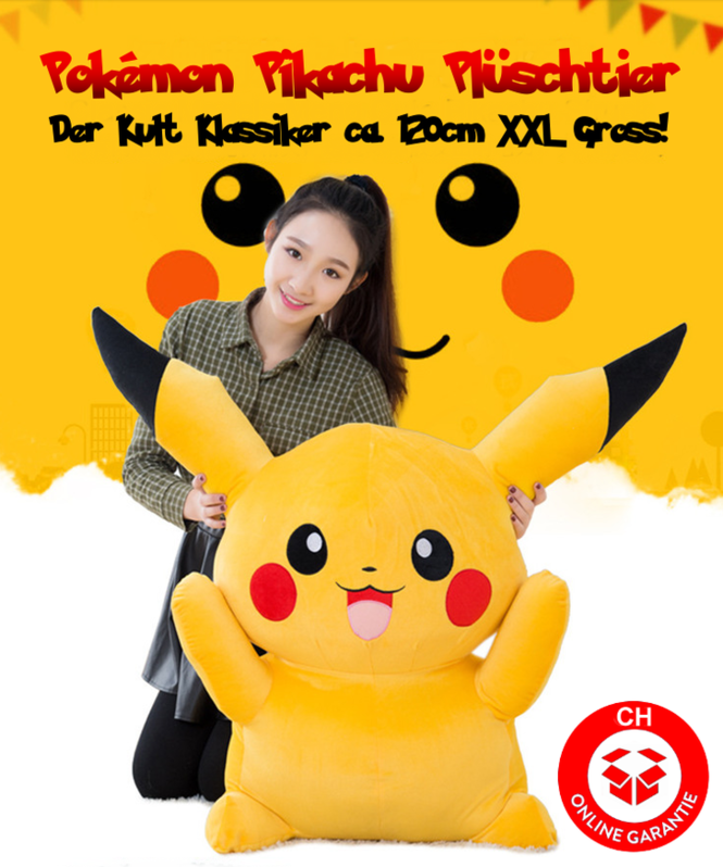 Pokmon Pikachu 1.2m Plsch Plschtier Fanartikel Pokemon 120cm XXL Geschenk Kind Frau Freundin Fan Spielzeuge & Basteln