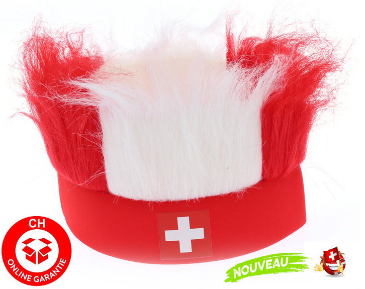 Schweiz Suisse Switzerland Schwiiz Fan Hut Stirnband in Schweizer Farben Flagge / Neu Support Nati Fussball EM Hockey WM Public Viewing Kleidung & Accessoires