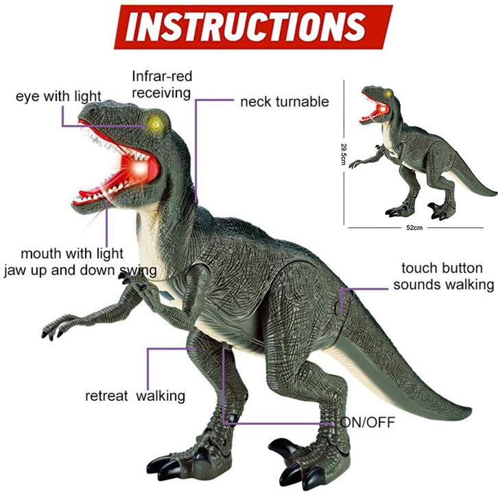 Velociraptor Dino Dinosaurier RC Spielzeug Fernbedienung Controller Spielzeug Raptor für Kind Kinder Geschenk Hit Baby & Kind 2