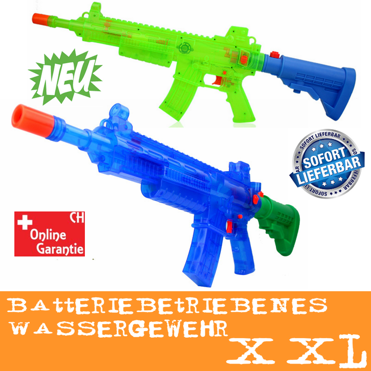 Wasserspritzpistole elektrisch batteriebetrieben Wasserpistole Maschinengewehr-Optik Wasserspritzpistole Wassergewehr Sommer Spielzeug XXL Garten Kind Kinder Spielzeuge & Basteln