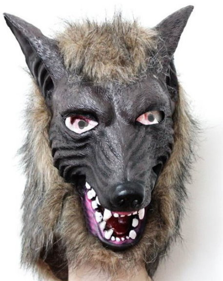 Wolf Maske Kostüm Halloween Werwolf Wolfmaske Tier Latex Kunsthaar Fasnacht Halloween  Kleidung & Accessoires
