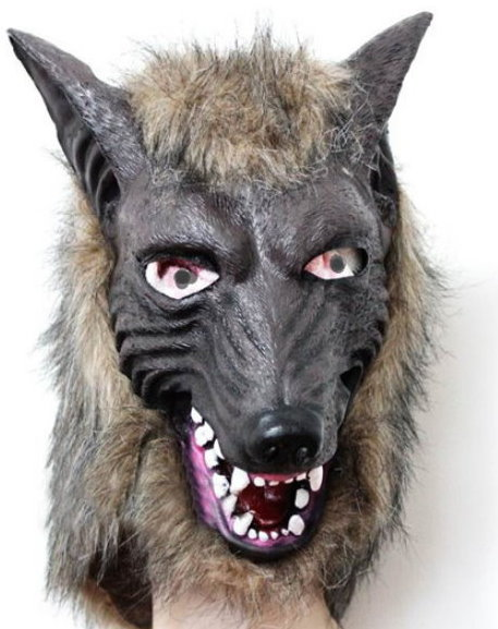 Wolf Maske Kostm Halloween Werwolf Wolfmaske Tier Latex Kunsthaar Fasnacht Halloween  Kleidung & Accessoires