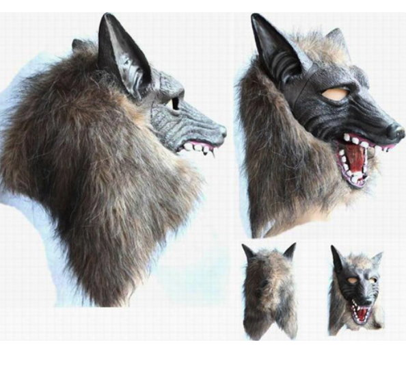 Wolf Maske Kostüm Halloween Werwolf Wolfmaske Tier Latex Kunsthaar Fasnacht Halloween  Kleidung & Accessoires 2