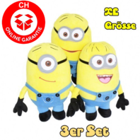 Kevin Stuart und Bob Minions 50cm 3er Minion Plsch Plschtier Stofftier Kuscheltiel Figuren Set Geschenk XL Fan Kind Kinder Zuhause Kult Gelb