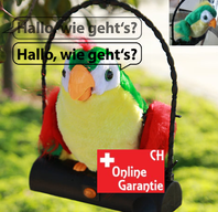 Papagei Plsch Spielzeug mit Soundeffekt Vogel spricht alles nach Plschtier Spass Fun Kinder