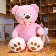 Pink Teddybr Riesen Teddy Kuscheltier XXL Flauschiger Teddy Br Stofftier Plschtier, Plschbr mit Fussspur, Weihnachten Geschenk fr Freundin Mdchen Pink 