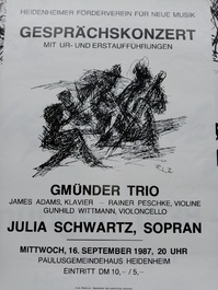Plakat zeitgenössische Kunst 1987 in Heidenheim