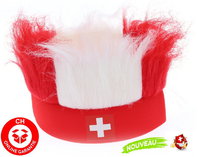Schweiz Suisse Switzerland Schwiiz Fan Hut Stirnband in Schweizer Farben Flagge / Neu Support Nati Fussball EM Hockey WM Public Viewing